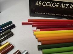 Vintage Berol Prismacolor 48 Color Art Set No. 455 – All 48- 47 New Only 1 Used