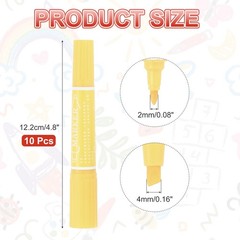 10 Pcs Art Marker Pen Double-Ended Colored Pen Dual Sketch Marker, Light Yellow