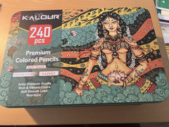 BRAND NEW 240pc KALOUR premium colored pencil set w/tin case artists soft touch