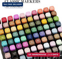 WELLOKB Alcohol Markers, 80 Colors Dual Brush Tip Permanent Art Markers, Colorin