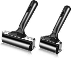 2Pcs Rubber Roller Brayer Rollers Hard 4 and 1pack 2.2inch+1pack 4inch