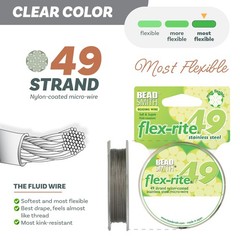 Beading Wire 49 Strand Nylon Coated 0.012 Dia Clear 100 ft Spool Beadsmith