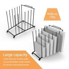 Heavy-Duty Art Storage Rack for 57″ Artwork – Canvas Drying Rack & Mobile Dis…