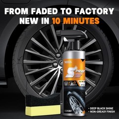 Tire Shine Spray Kit – Restore Deep Black Shine, Non-Greasy Finish, Prevents