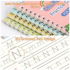 Libro De Practica Escritura Reutilizable Para Niños Ninos 4 Piezas Libro Magico