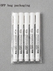 5pcs White Waterproof Permanent Marker Pens – Simple & Easy to Use for Drawing