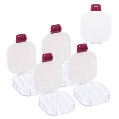 4Pcs 16 Wells Paint Storage Box Airtight Folding Painting Palette Red