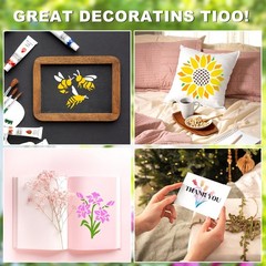 64Pcs Stencils for Painting on Wood, Reusable 3×3 inches, White-Flower01