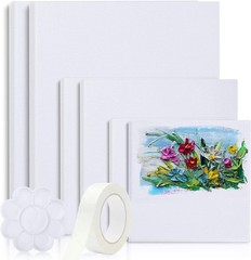 Canvases for Painting 40×30,30×20, 20×15 8 Set Stretched White Canvas with Petal