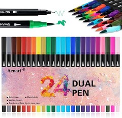 Luxury Dual Brush Markers – 24 Vibrant Colors for Adult Coloring & Calligraphy