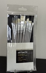 Artsmith Bristle Synthetic 10pc Brush Set Watercolor Acrylic Or Tempera New
