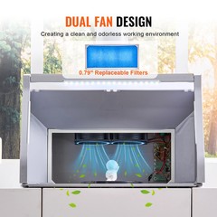 Airbrush Spray Booth Kit Dual Fans LED Lights Exhaust Hose Portable Paint
