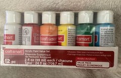 Craft Smart Acrylic Paint Value Set 12 pc- Factory Sealed