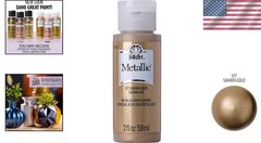 American-Made 2 oz Non-Toxic Metallic Paint in Sahara Gold – For All Surfaces