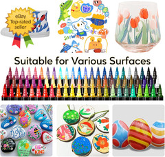 30 Colors Acrylic Paint Markers Dual Tip Fine and Brush Tips for Detailed Art…