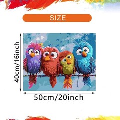 Bird Paint by Numbers Kit for Adults Beginner,Paint by Number Kits on Canvas .