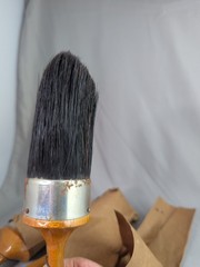 Vintage Large Horsehair Round Paintbrush Stencil Wood Handle 10-0 350 Unused