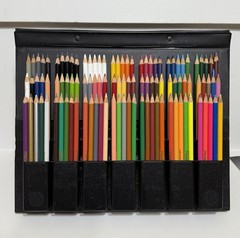 Prang Colored 105 Pencils Carrying Case Handle Easel Style Vintage BB2