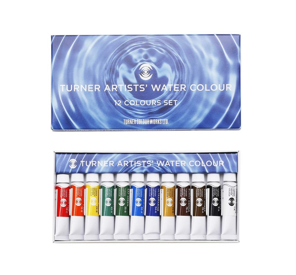 Turner Color Transparent Watercolor Paints, 12-Color Set, WT00512C, 5ml