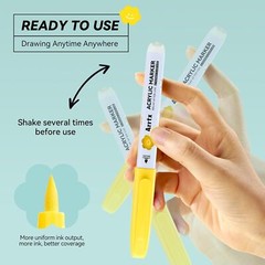 Arrtx Acrylic Markers 36 Colors,Brush Tip Acrylic Paint Markers Paint Pens Set