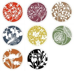 8-Pack Floral Painting Stencils – Round Hollow-Out Reusable Craft Stencils fo…