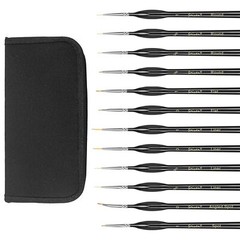 12PCS Detail Paint Brush Set Micro Fine Tip Triangular Handle Model Painting