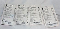 (4) Sakura Pigma Micron Pens Fine Line Drawing 8 Color & Black Set Archival ink