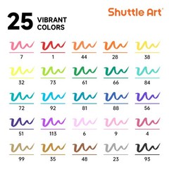 25 Colors Dual Tip Brush Marker Pens Set WaterBased Ink Coloring Book Art