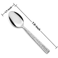 Hammered Dinner Spoons Set of 7.9 Inch Stainless Steel Soup 7.9 Inches 12