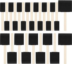 24 Pcs Foam Paint Brushes Wood Handle Sponge Brushes for Painting and DIY Craft