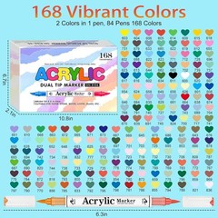 168 Colors Acrylic Paint Markers and ACRYLIAC PAINT PENS for Rock, Wood, Fabr…