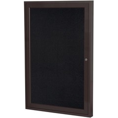 Ghent’s 36″ x 24″ 1 Door Enclosed Rubber Bulletin Board in Black