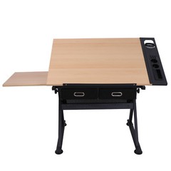 Drafting Drawing Table Desk 9 Levels Adjustable angle with Stool Arts Crafts