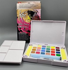 SAKURA KOI Water Colors Creative Art Colors CAC 24 Colors Box with Brush New