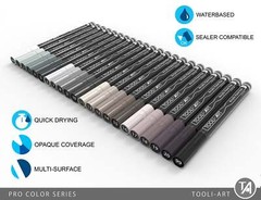 Acrylic Paint Pens 22 Assorted Gray Pro Color Series (EXTRA FINE)