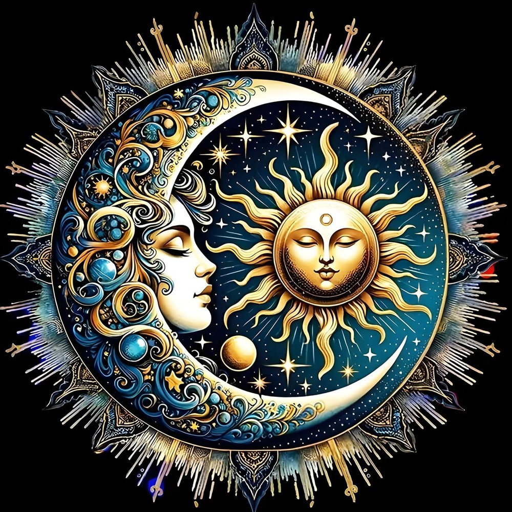 GDYEEH DIY 5D Sleepy Sun and Moon Diamond Art 20 cm x 30 x 1 cm, USGD299