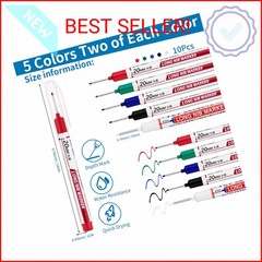LYXMYGS 10 PCS Long Head Deep Hole Marker Pens,20mm Long Nib Marker, Longs Nose