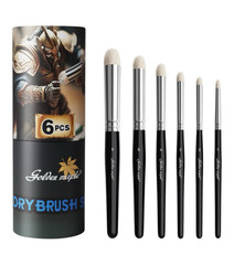 Golden maple Premium Drybrush Set 6pcs Goat Hair Round Brushes Short Handle 1-6