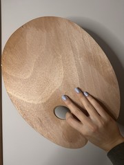 Artist Paint Palette Wood, Used, Oil Paint, Textured Contemporary, Wall Decor