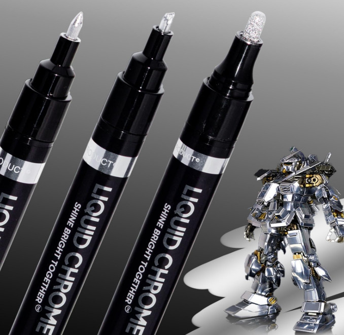 3 Pack Liquid Chrome Markers, Mirror Chrome Paint Pens Set 0.7/1/3mm