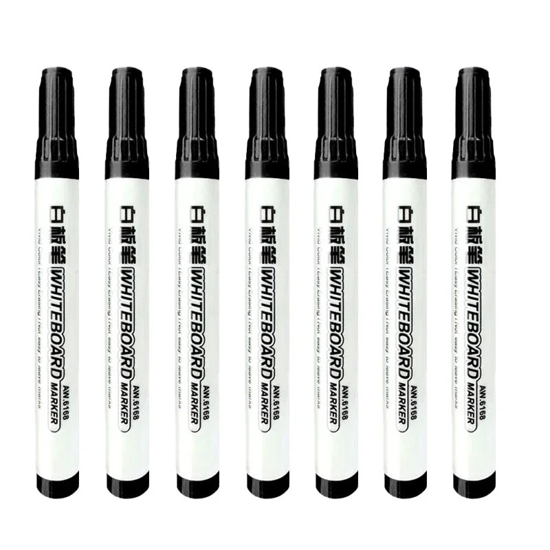 4/8Pcs Black Erasable Whiteboard Pen, Red Blue Easy to Wipe Large Head Pen, Larg