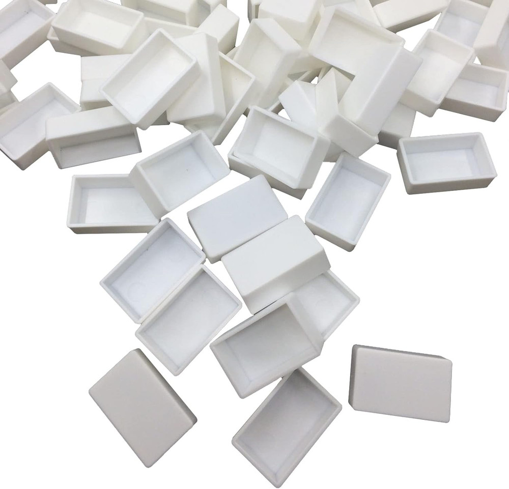 50 Pcs White Painting Full Pans Empty Watercolour Pan Palette Boxes for Kids Adu