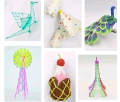 Bundle MYRIWELL Elementary Edition 3D Printing Pen Craft with 4 Filaments NIB