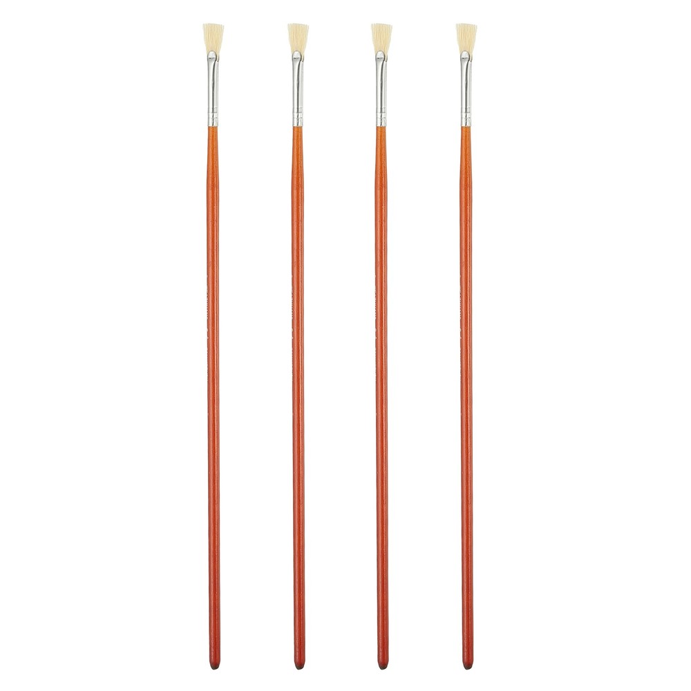 4 Pcs Paint Brushes Bulk, Fan-shaped Tip Painting Brush, (0.6 Inches, Red)