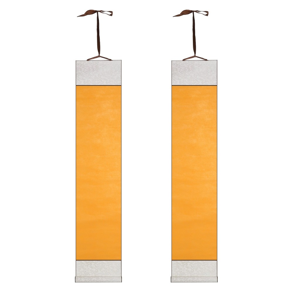 70.5″ x 12.6″ 2 Pcs Blank Hanging Scroll Paper Wood Rod, Bright Yellow