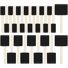 24 Pcs Foam Paint Brushes, Wood Handle Sponge Brushes for 24 PCS Wood Color