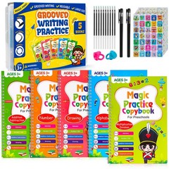 Magic Grooved Writing Practice Books for Kids Age 3-5 6-8, Reusable Large Siz…