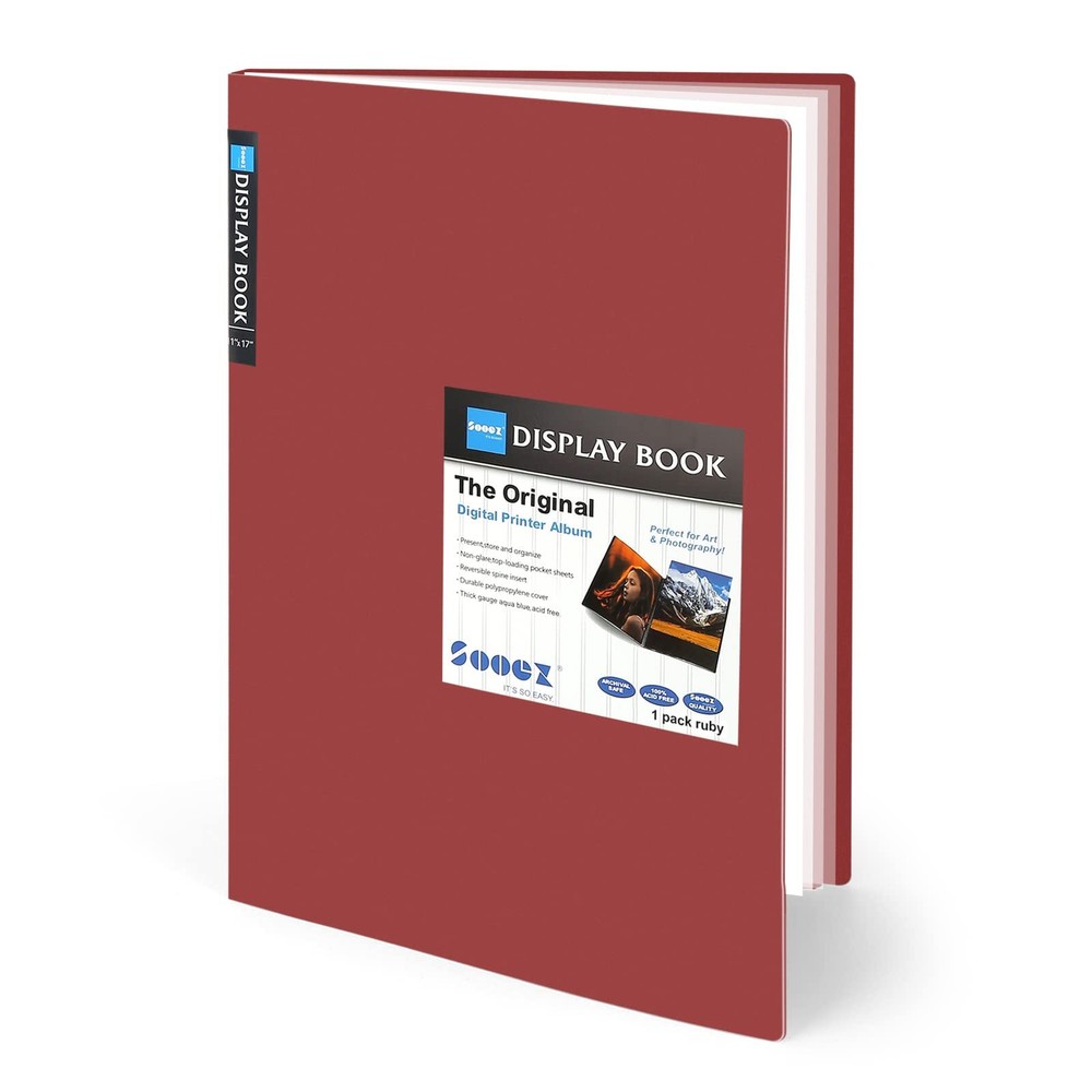 Art Portfolios 11″x17″ Large Portfolio Folder with 30 Pockets & Black Inner S…