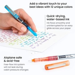 ARTEZA Rollerball Pens Fine Point, Set of 24 Colored Pens Office Product