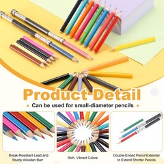 50Pcs Mini Colored Pencils 3.5 Inch Coloring Pencils with Extender, Dark Blue